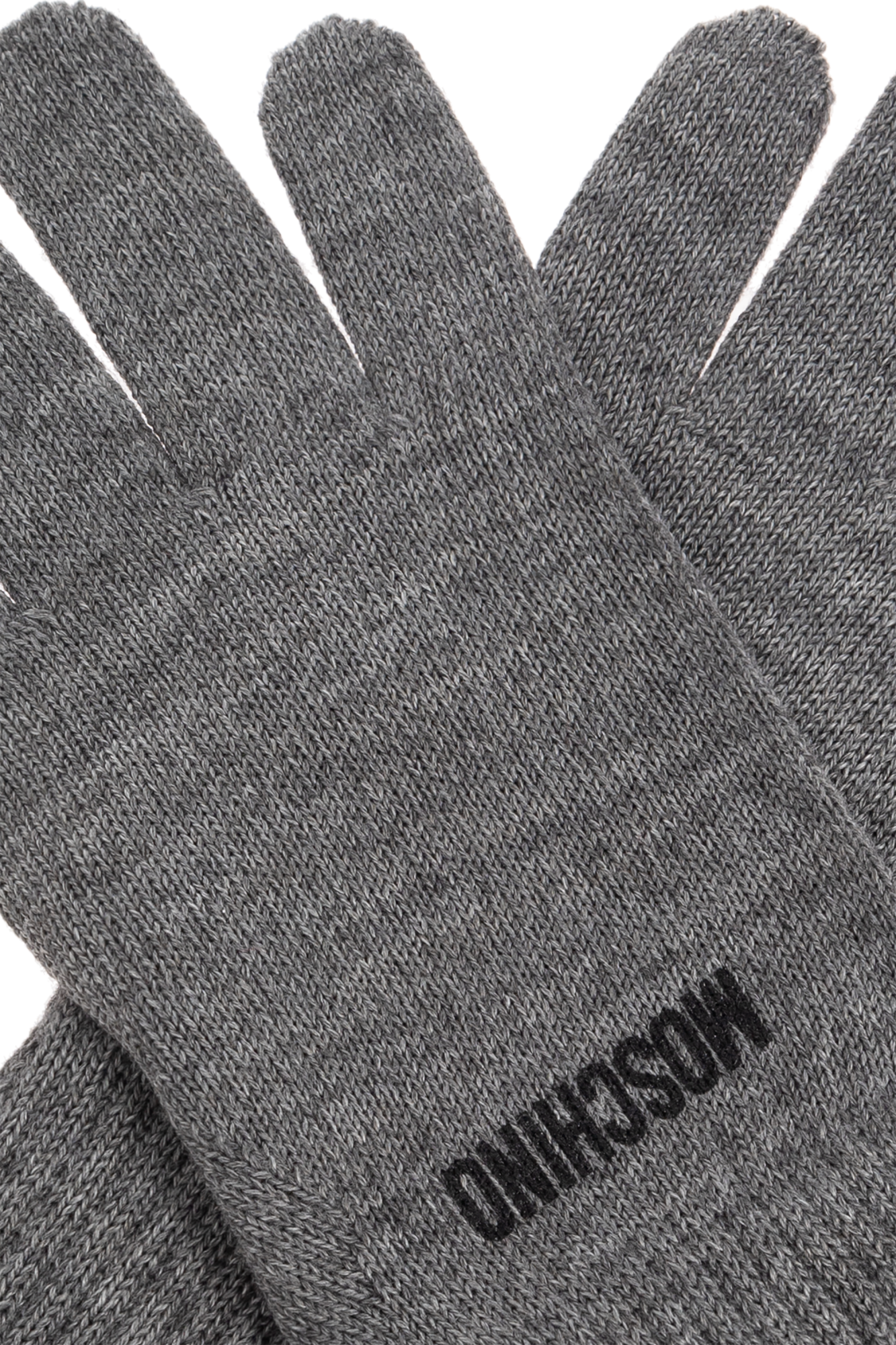 手袋 MOSCHINO COUTURE Woman Gloves Grey 35805402 0509 Moschino Gloves with embroidered logo | Men's Accessorie